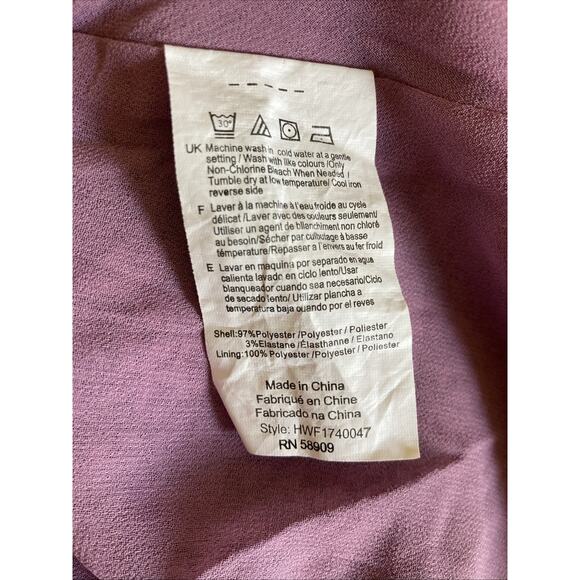 Halston Ruffle V-Neck Maxi Wrap Dress Split Sleeve Tie Waist Purple Size Large - Picture 9 of 10